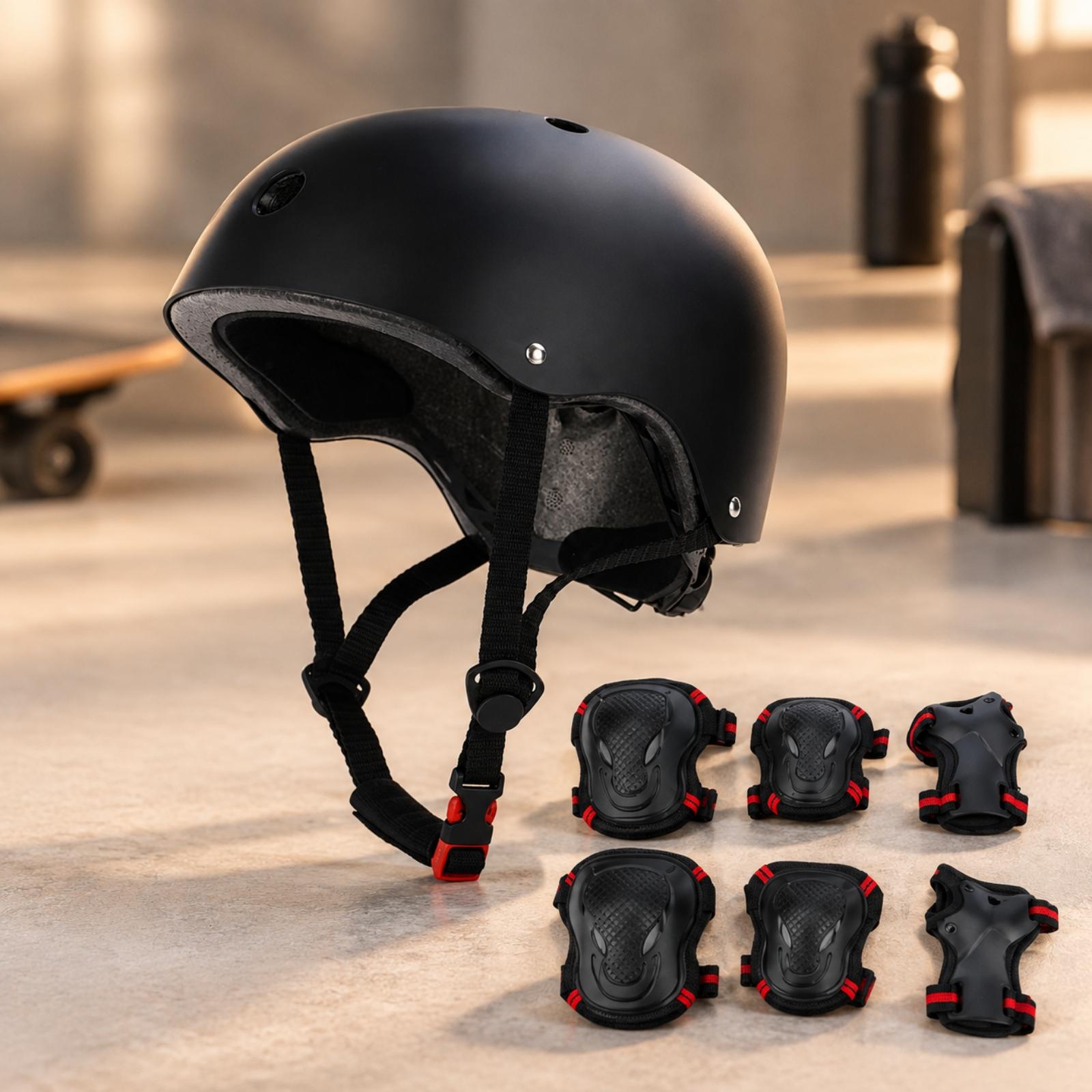 Matte Black Multi Sport Helmet - Scooter Helmet Set ulasan dan harga